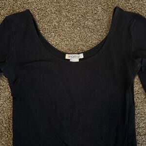 Arden B Black Long Sleeve Scoop Neck Shirt Size S
